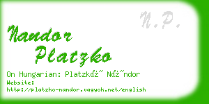 nandor platzko business card